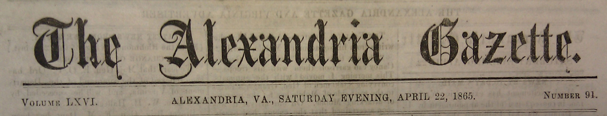 Newspaper Accounts on the Death of Lincoln