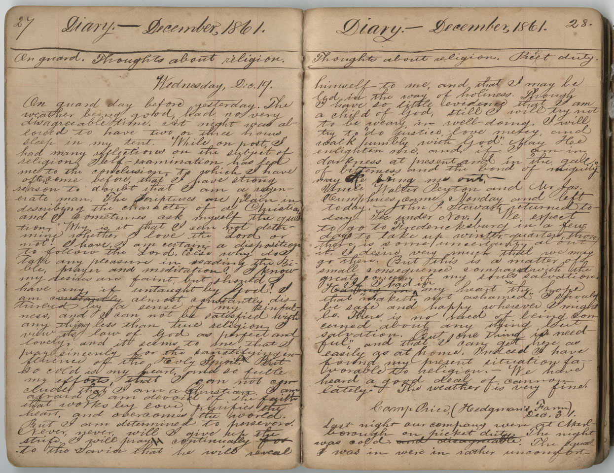 Wartime musings on God and nature