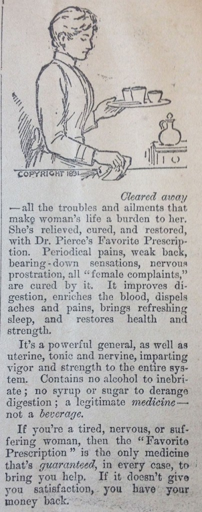 Reading between the lines: the Comstock Act and ads for the treatment of “female complaints” from the Fairfax Herald.