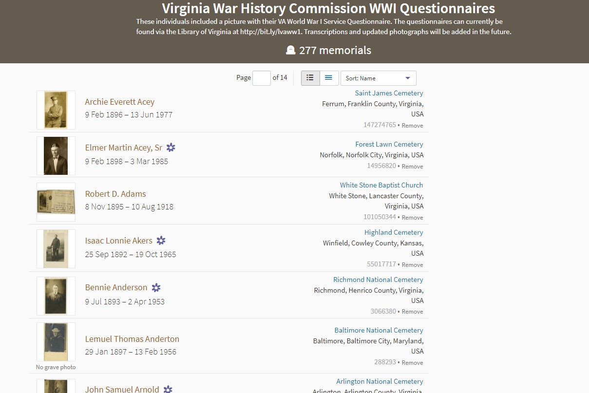 A Virtual Veteran Cemetery