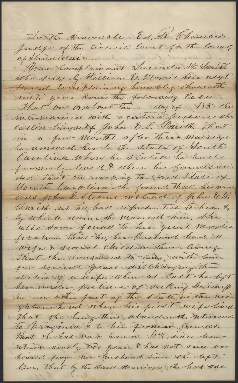 Alias Smith and Morris: Shady Dealings in a Civil War Era Marriage & Divorce